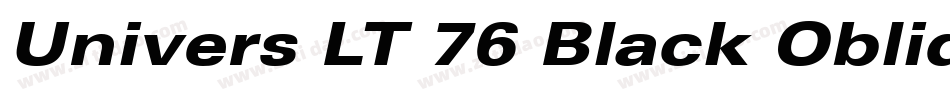 Univers LT 76 Black Oblique字体转换